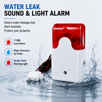 Sistem Alarm Cahaya Suara Kebocoran Air 110dB Sensor Deteksi Air dengan Probe Logam untuk Mesin Kopi Peralatan Dapur DS-103S