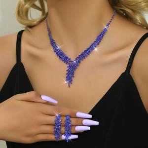 Aksesoris grosir JOMTY wanita kepingan salju kalung cakar rantai anting-trendi perak/emas berlapis perhiasan ulang tahun pengantin - Product Image 4