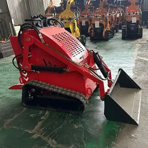 Lintasan/roda mini selip pemuat kekuatan besar 23hp 25hp diesel mini selip setir multifungsi crawler berdiri di selip steer loader