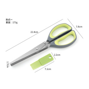 5 Layer Herb Scissors Stainless Steel 4 In Greenish Gray Home Kitchen Use - Product Image 3