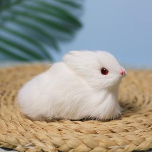 بيع بالجملة مصغرة واقعية لطيف الأرانب القطيفة الفراء نابض بالحياة الحيوان الديكور المنزل عيد الفصح هدية الأرنب محاكاة لعبة الأرنب - Product Image 6