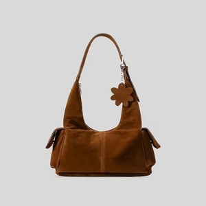 À la mode femmes daim cuir errant sac à main automne hiver Vintage sac de créateur sac à main épaule Style décontracté - Product Image 4