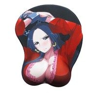 Tapis de souris personnalisé en silicone avec repose-poignet, motif fille anime féminine à tétons apparents, en stock