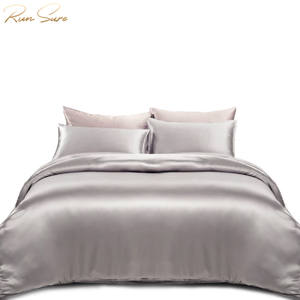 Parure de lit en <span class=keywords><strong>soie</strong></span> de mûrier, ensemble de literie en motif teint à couleur unie, couvre-lit plat en hometextile, 30mm, 1 pièce - Product Image 2