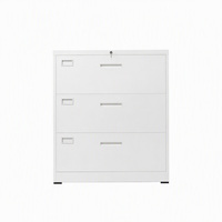 Armoire de classement en acier à 3 tiroirs latéraux verrouillable pour le rangement de documents de bureau