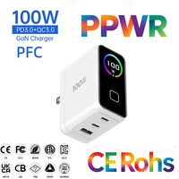 Chargeur mural rapide USB-C GaN 100W avec écran intelligent TFT PFC PD pour téléphone, tablette et ordinateur portable – Chargeurs rapides USB-C