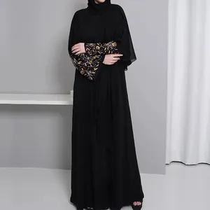 Sharut Wholesale Turkey EID Modest Abaya Girl Muslim Women Dress Nida Open Luxury Floral Embroidery Sleeves Kimono Dubai Abaya
