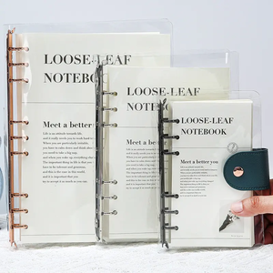 A6 A5 B5 rõ ràng Vinyl Bìa bơm lại máy tính xách tay Loose-Leaf Ring chất kết dính với lót tấm bên trong chương trình nghị sự từ phong cách - Product Image 2