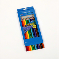Lot de 72 crayons de couleur ronds en bois personnalisés pour écoliers avec boîte de couleur