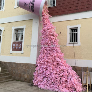 L-554 Haute qualité fleur de <span class=keywords><strong>cerisier</strong></span> arbre fleurs roses soie fleur de <span class=keywords><strong>cerisier</strong></span> fleurs artificielles avec des branches - Product Image 1