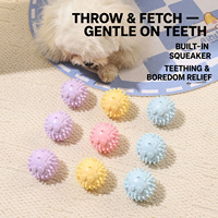 Jouet à mâcher pour chien en caoutchouc thermoplastique durable, en forme de boule à picots hérisson, avec son - Jouet pour animaux de compagnie transfrontalier