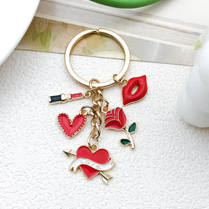 Porte-clés élégant <span class=keywords><strong>rouge</strong></span> Saint-Valentin, rose magique, fleur de cerisier, porte-clés créatif, porte-clés de sac, cadeau promotionnel - Product Image 1
