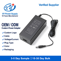 Alimentation LED de bureau 50W 60W 72W 12V 24V C8, adaptateur secteur AC/DC à découpage ETL SAA GS CE SELV, personnalisable OEM UE US AU