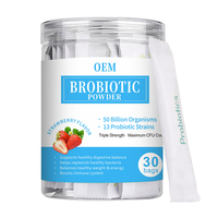 Poudre Probiotique OEM 13 Souches - 50 Milliards d'Organismes par Portion, avec Mélange Prébiotique, 30 Sachets Individuels, Étiquette Personnalisée
