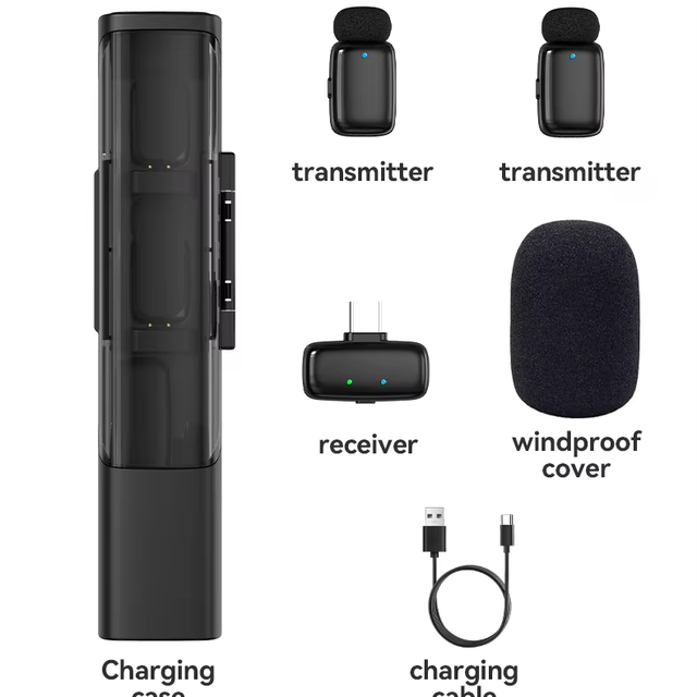 Newest Type-C Mini Mic 2.4G Wireless Condenser Lavalier Microphone 20m Range 1 Year Warranty-Compact Clip-on Professional