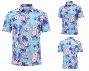 Polos de Golf Hawaianos Personalizados con Logotipo Bordado, Estampado de Flores Tropicales, Ligeros, Transpirables, para Vacaciones - Product Image 2
