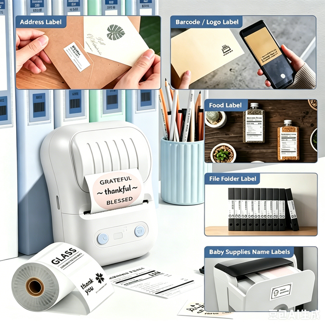New Design 2inch Mini Blue Tooth Portable Thermal Label Printer Mobile 58mm Wireless Handheld Android Thermal Receipt Printer