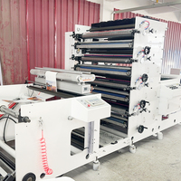 Presse d'impression flexographique entièrement automatique à alimentation par rouleaux, 4 ou 6 couleurs, type empilable, pour l'impression d'étiquettes de marque