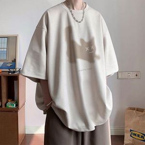 Men's Casual Loose Short Sleeved T Shirt Suede Burned Pattern Digital Printed Plus Size Half Sleeve T Shirts - Product Image 3