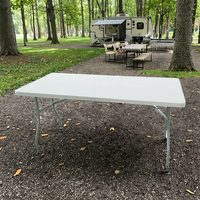 Table à tréteaux pliante robuste de 180CM Table d'entrée de cuisine de jardin en plastique rectangulaire moderne Table d'hôtel et d'hôpital