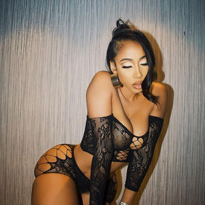 บอดี้สูทแบบกลวงเซ็กซี่สำหรับผู้หญิงขนาดพิเศษชุดชั้นในสำหรับกลางคืนฮันนีมูนประดับลูกไม้ตกแต่งมีรู - Product Image 1