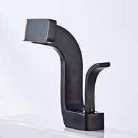 Robinet de lavabo de salle de bain monocommande en laiton finition or brossé, mitigeur eau chaude et froide à poser sur le plan avec entre-axe de 4 pouces