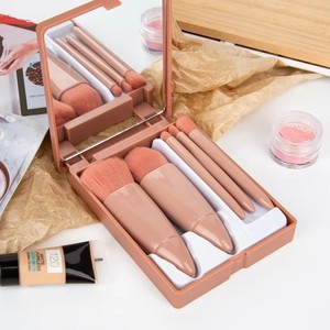 Lot de 5 pinceaux de maquillage professionnels à angle incliné, marque privée, tendance, à tête plate pour <span class=keywords><strong>eye</strong></span>-liner et sourcils, avec miroir facial - Product Image 4