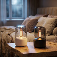 Diffuseur d'arômes ultrasonique portable avec éclairage LED, humidificateur d'huiles essentielles en plastique noir et blanc pour la maison