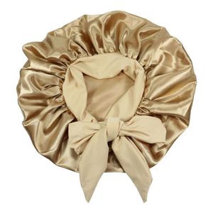 Bonnet en satin soyeux avec large bande élastique et liens, taille géante, pour le sommeil, soin des cheveux, cadeau pour femme - Product Image 2