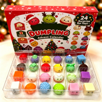 Calendrier de l'Avent 24 Jours : Boîte Mystère avec Jouet Squishy TPR Mochi Doux en Forme de Dumpling – Cadeau de Noël pour Enfants de 2 Ans et Plus