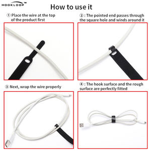 Tái Sử Dụng Tùy Chỉnh In Logo Nylon Cable Tie Chủ Có Thể Điều Chỉnh releasable Nylon Móc Và Vòng Lặp Dây Đeo Quan hệ Cáp - Product Image 4