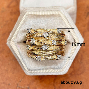 Anello da donna a fascia larga con design a nido d'ape e multi-loop - Product Image 6