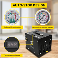 Compresseur d'air PCP TUXING haute pression avec arrêt automatique, ventilateur de refroidissement 12V, 110V, 220V, 300bar/4500psi/30mpa, adaptateur secteur pour chasse et paintball