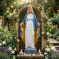 Statue religieuse personnalisée haut de gamme en résine de la Vierge Marie, peinte et grandeur nature, sculpture de figurine pour cour catholique