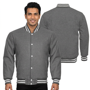 Blouson universitaire coupe-vent pour homme, nouvelle mode, patchwork brodé, design baseball, en toile avec col montant, le plus vendu - Product Image 1