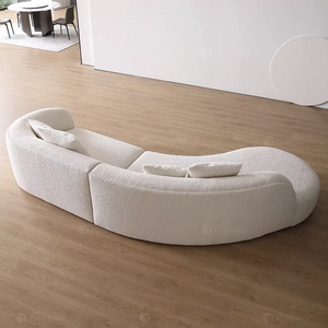 โซฟารูปพระจันทร์สไตล์อิตาเลียนแบบมินิมอลลิสต์โซฟาทันสมัยแสงหรูหราห้องนั่งเล่นผ้าโค้งโซฟาโรงแรมอพาร์ทเมนต์วิลล่าเฟอร์นิเจอร์ - Product Image 5