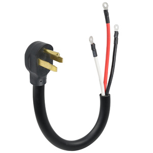 Câble Pigtail 8AWG NEMA 14-50P 0,5m, cordon STW 50A 125/250V avec bornes à anneau, fiche moulée à 4 broches - Product Image 1