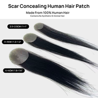 Mini perruque en cheveux humains Remy chinois, base PU, patch capillaire 1.6x1.6 1.2x1.2 1x1 6 pouces pour les cicatrices du cuir chevelu et les petites zones de calvitie