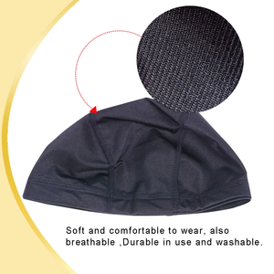 Groothandelsprijs Zwarte Kant Net Haarnet Elastisch Spandex Mesh Kap met Metaal voor het Maken van Haaraccessoires Verpakt in Zak - Product Image 4