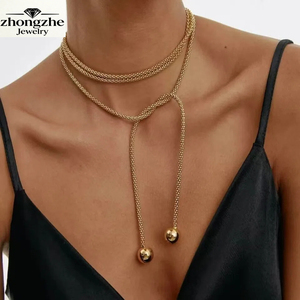 Collana in Acciaio Inossidabile Impermeabile Zhongzhe, Stile Robusto Intrecciato Bicolore, Catena Spessa Personalizzata alla Moda - Product Image 1