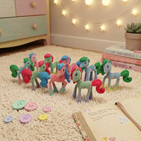 Linda Figura de Caballo Pony Arcoíris de PVC, Juguete Coleccionable de Unicornio Colorido, Regalo para Niños, Diseño Personalizado