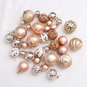 Ensemble d'ornements de Noël boîte-cadeau boule peinte décoration de vacances décor de fête boules de Noël - Product Image 1