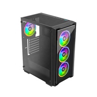 C103-TG Black Gaming Computer Case ATX Tempered Glass Panel Water Cooling Support OEM ODM for Gamer