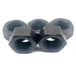 Écrous hexagonaux noirs en acier au carbone, filetage métrique, droitiers, pour fixation industrielle lourde - Product Image 3