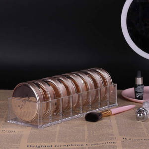 8 boşluk toz tutucu göz farı allık makyaj kutusu konteyner şeffaf akrilik kompakt organizatör - Product Image 3