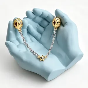 Nouveau Présentoir à Bijoux en Argent 925 avec Breloques Cœur, Coquillage, Pieuvre, Football, Perles de Tungstène, Château, Soleil, Baleine et Zircon - Product Image 6