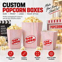 Seau à Popcorn en Papier Rayé Recyclable de Qualité Alimentaire, Vente en Gros Usine, Boîte Jetable Personnalisée avec Doublure en Éponge pour Fête d'Anniversaire