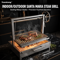 Grill argentin en acier inoxydable de qualité gastronomique avec grilles à double couche pour un contrôle professionnel de la chaleur