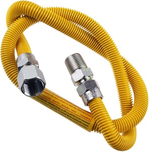 <span class=keywords><strong>Prix</strong></span> de gros d'usine <span class=keywords><strong>Tuyau</strong></span> flexible en métal jaune époxy pour connecteur de cuisinière à gaz naturel pour brûleur/sèche-linge/four Connecteur de gaz - Product Image 4