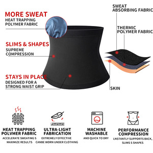 Ceinture de sudation pour hommes en polymère à effet thermique, pour le fitness et l'entraînement, sculpteur de <span class=keywords><strong>ventre</strong></span> et abdominaux, type corset pour la gym - Product Image 4